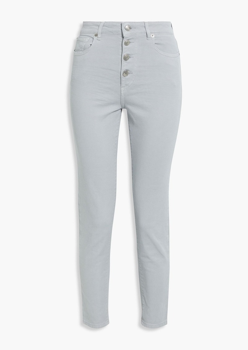 IRO - Sorbon distressed high-rise slim-leg jeans - Gray - 27