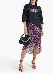 IRO - Taio wrap-effect metallic fil coupé crepon skirt - Purple - FR 40