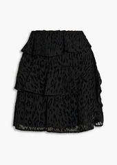 IRO - Looks tiered fil coupé silk-chiffon mini skirt - Black - FR 34