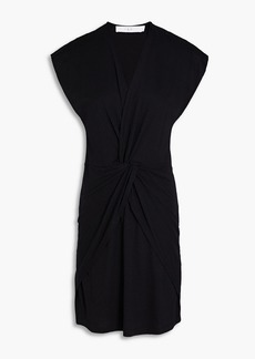 IRO - Tizana twist-front cotton-blend jersey mini dress - Black - XS