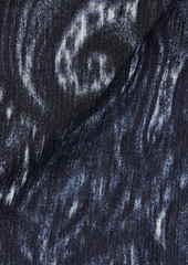 IRO - Zarfi wrap-effect printed plissé-silk blouse - Gray - FR 34