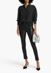 IRO - Zefiro studded crepe de chine shirt - Black - FR 34