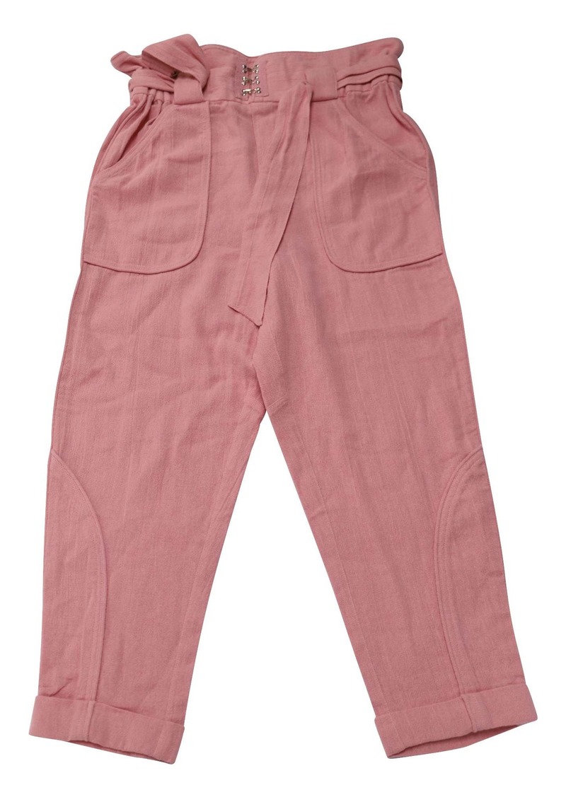 IRO High Waisted Pants in Pink Cotton