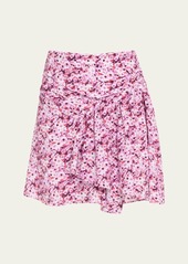 Iro Naoko Floral Draped Mini Skirt