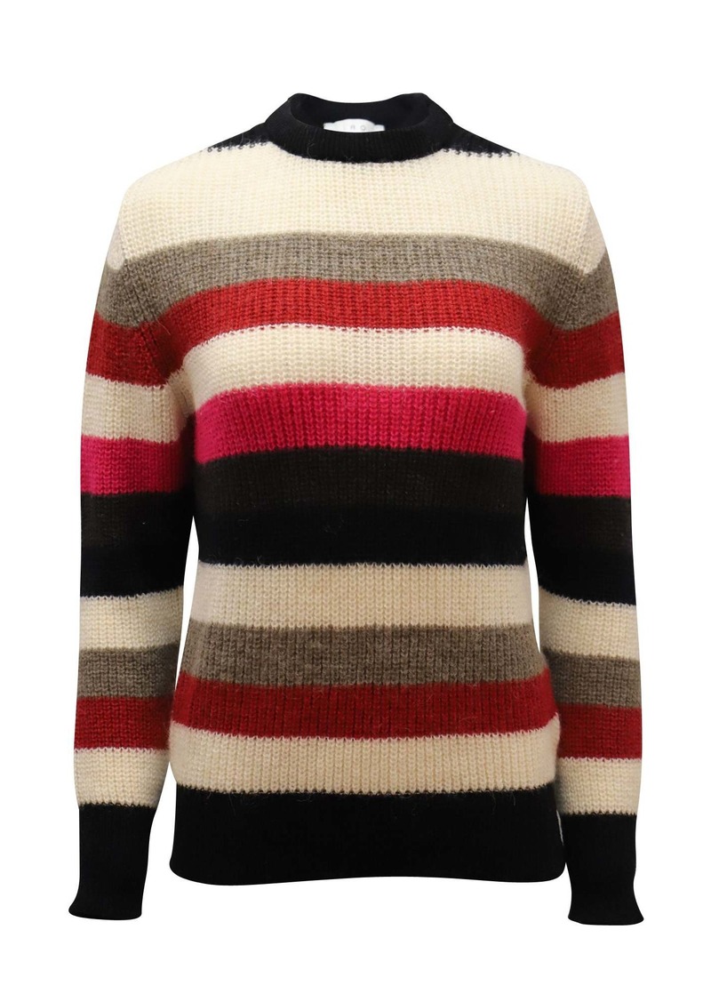 Iro Solal Ribbed Striped Small Sweater in Multicolor Acrylic