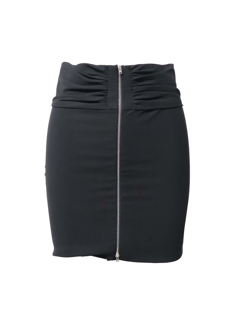 Iro Torie Gathered Pencil Skirt in Black Acetate