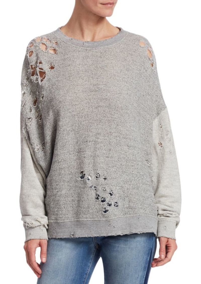 distressed sweatshirt with holes