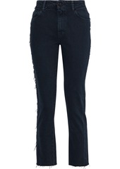Iro Woman Act Frayed High-rise Slim-leg Jeans Dark Denim