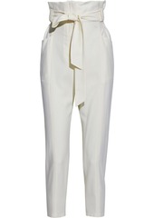 Iro Woman Anpin Cropped Belted Wool-crepe Tapered Pants Off-white