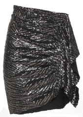 IRO - Aria draped sequined woven mini skirt - Metallic - FR 34
