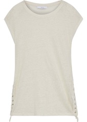 Iro Woman Avys Lace-up Slub Linen-jersey Top Off-white