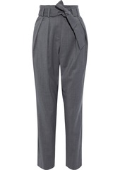 Iro Woman Bettina Belted Wool Tapered Pants Anthracite