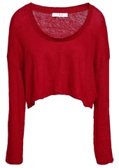 Iro Woman Keramen Cropped Lace-up Slub Linen-jersey Top Crimson