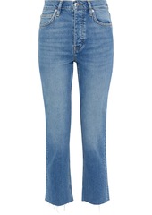 Iro Woman Deen Cropped Frayed High-rise Slim-leg Jeans Mid Denim