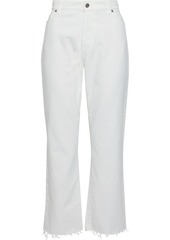 Iro Woman Elyse Frayed High-rise Straight-leg Jeans White