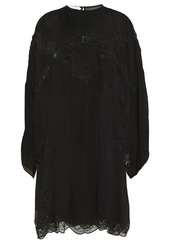 Iro Woman Farila Macramé Lace-trimmed Georgette Mini Dress Black