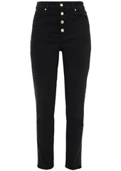 Iro Woman Gaetus Studded High-rise Slim-leg Jeans Black