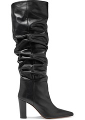 Iro Woman Islay Gathered Leather Knee Boots Black