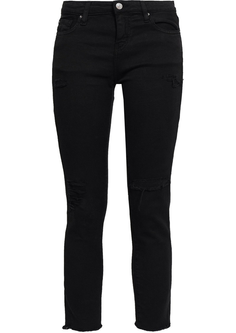 IRO - Jarod cropped distressed mid-rise slim-leg jeans - Black - 24