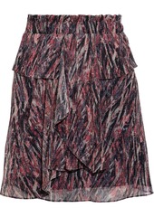 Iro Woman Joucas Ruffled Printed Lurex Mini Skirt Black