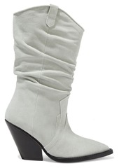 Iro Woman Marliag Gathered Suede Boots Light Gray