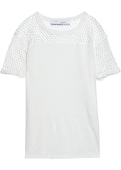 Iro Woman Masua Fishnet-paneled Slub Linen-jersey T-shirt White
