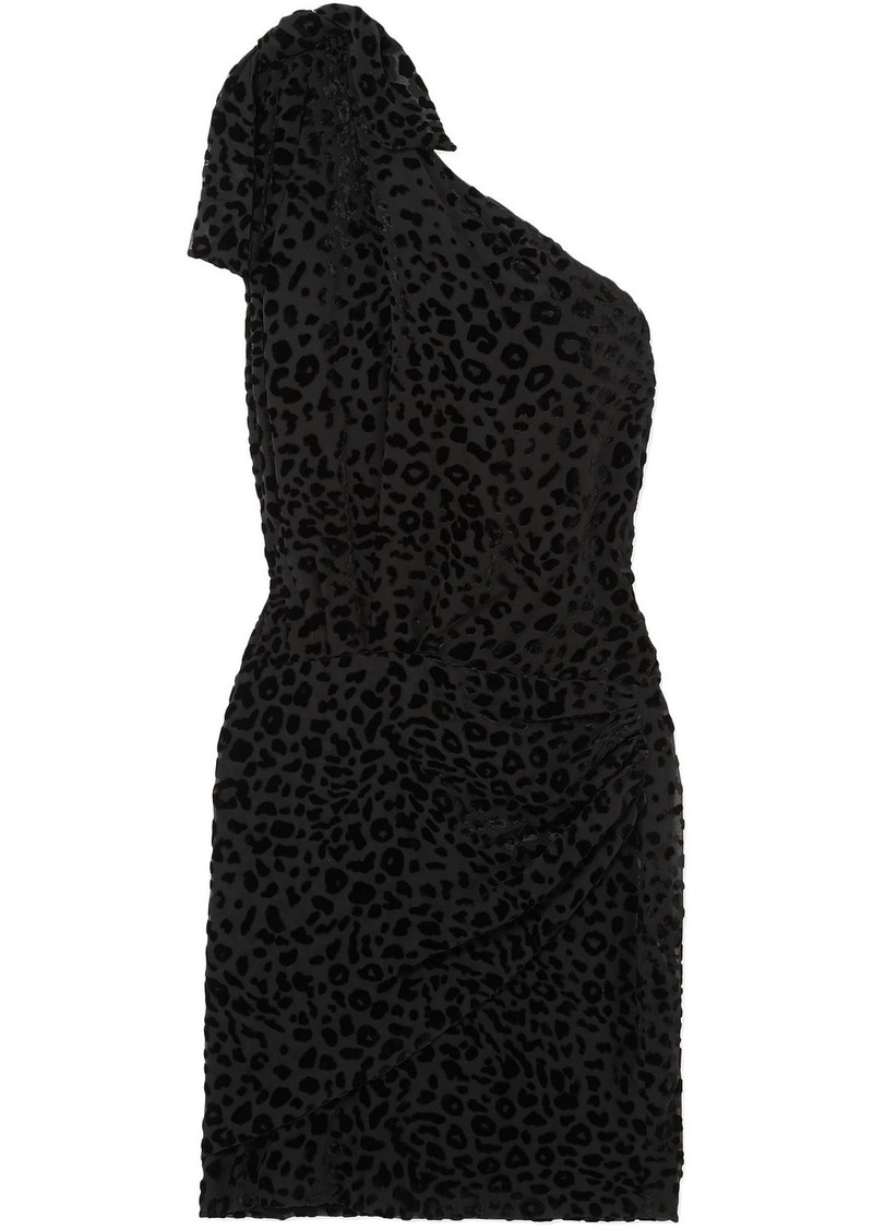 Iro Woman Moon One-shoulder Devoré-velvet Mini Dress Black