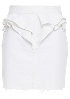 Iro Woman Napola Ruffled Metallic Denim Mini Skirt White