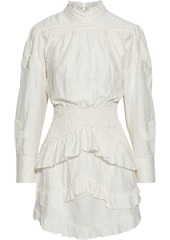 Iro Woman Neven Tiered Appliquéd Cotton And Silk-blend Mini Dress Off-white