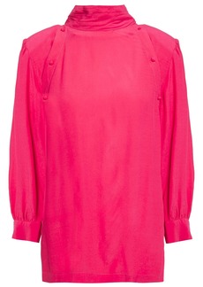 IRO - Sense button-detailed crepe de chine blouse - Pink - FR 34