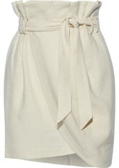 Iro Woman Taolia Wrap-effect Linen And Silk-blend Bouclé Mini Skirt Ecru