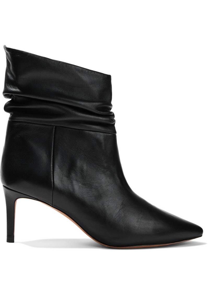 IRO - Texier gathered leather ankle boots - Black - EU 39