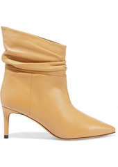 Iro Woman Texier Gathered Leather Ankle Boots Mustard