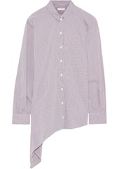 Iro Woman Uneal Asymmetric Striped Cotton-blend Shirt Burgundy