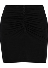 Iro Woman Wily Ruched Stretch-jersey Mini Skirt Black