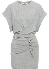 Iro Woman Wynot Cutout Brushed Stretch-cotton Jersey Mini Dress Light Gray