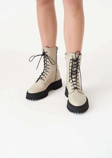 IRO Kosmic Lace-Up Leather Boots In Beige