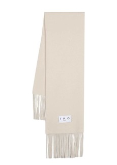 IRO logo-patch virgin wool scarf