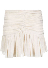 IRO metallic-effect ruched mini skirt