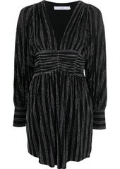 IRO mettalic-ribbed long-sleeves dress