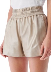IRO Sultan High-Waisted Leather Lame Shorts