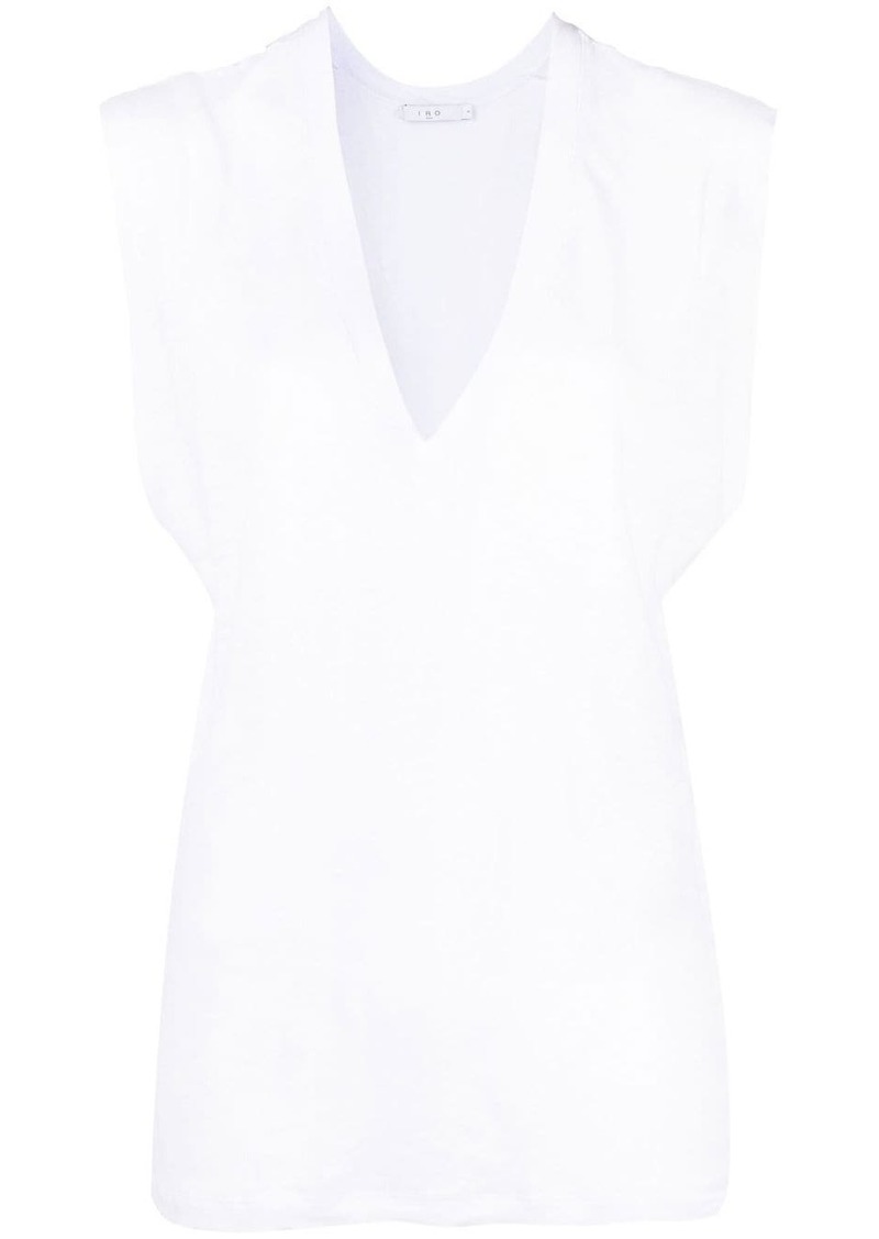 IRO V-neck linen sleeveless top