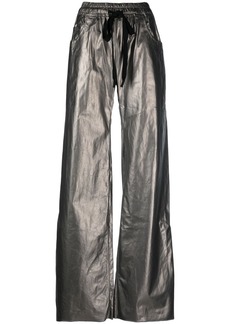 Isaac Mizrahi drawstring leather trousers