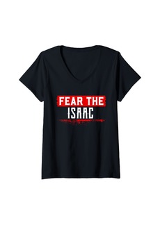 Isaac Mizrahi Womens Fear The ISAAC T-Shirt Name ISAAC V-Neck T-Shirt