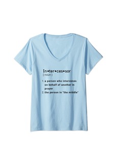 Isaac Mizrahi Womens Definition Shirt - Intercessor V-Neck T-Shirt