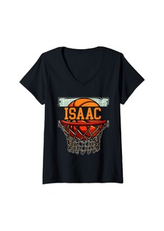 Isaac Mizrahi Womens Isaac Basketball Custom Name V-Neck T-Shirt