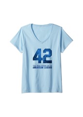 Isaac Mizrahi Womens Isaac Morris Limited 42 Jackie Robinson Men's and Women's V-Neck T-Shirt