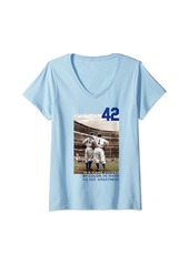 Isaac Mizrahi Womens Isaac Morris Limited 42 Jackie Robinson Men's and Women's V-Neck T-Shirt