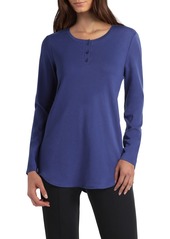 Isaac Mizrahi Women's Long Sleeve Henley Pullover Top