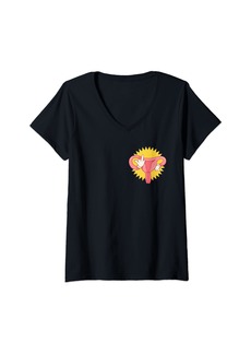 Isaac Mizrahi Womens Mind your own uterus shirt Middle finger my uterus my choice V-Neck T-Shirt